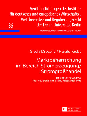 cover image of Marktbeherrschung im Bereich Stromerzeugung/Stromgroßhandel